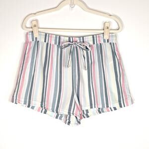 Gap Body Cotton Lounge Shorts Striped Pastel Drawstring M